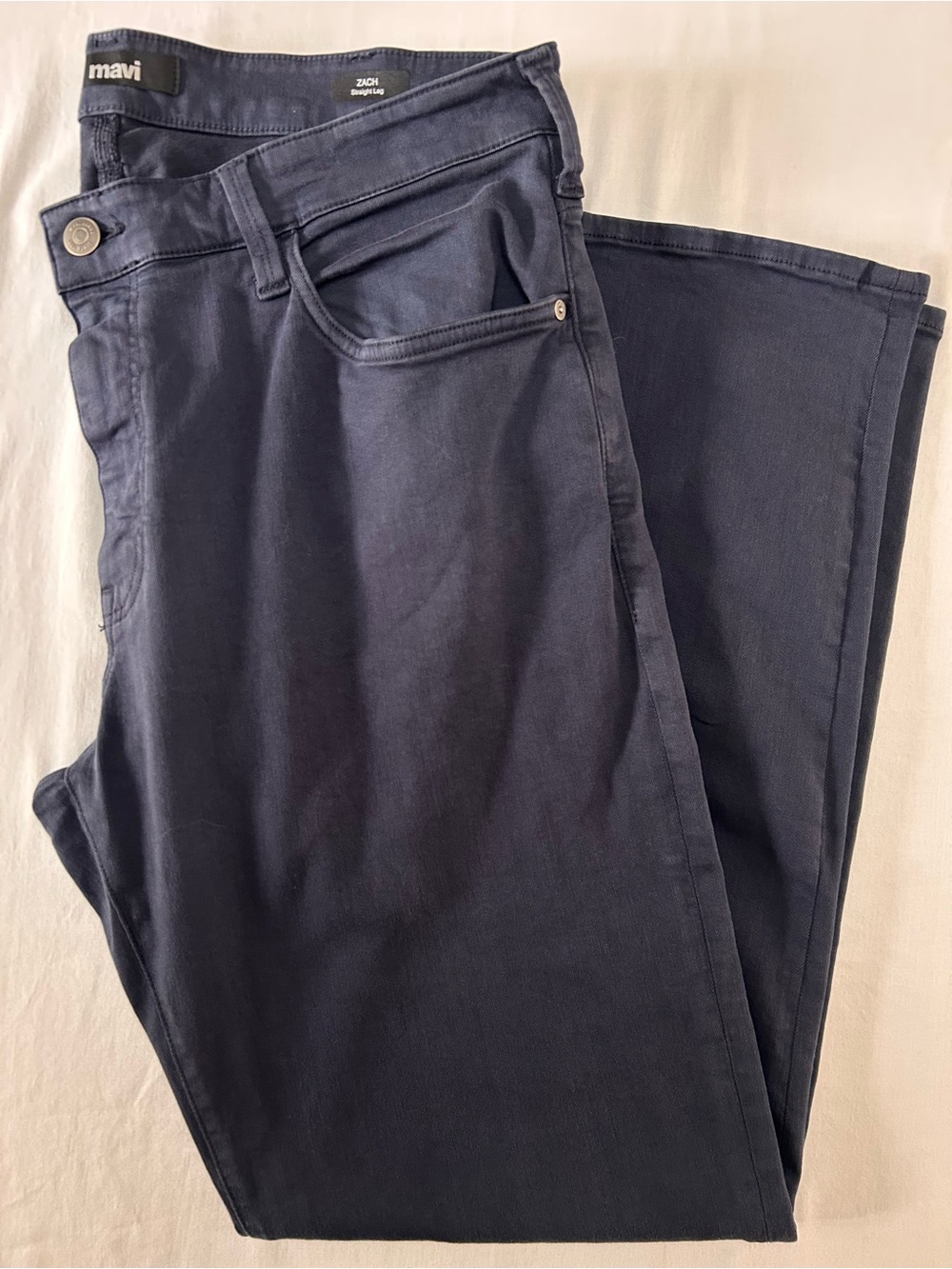 Mavi Zach Straight Leg Jeans Mens 38x32 Dark Gray Stretch Denim